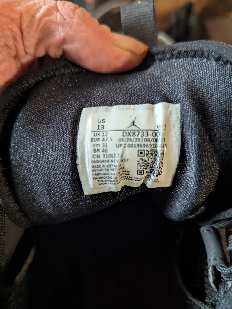 Jordan Brand Men's Black and Red Sneakers - Size US 13 image indicator(4)