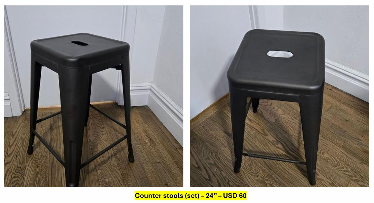Dark Brown Metal Counter Stool x2 - photo 3