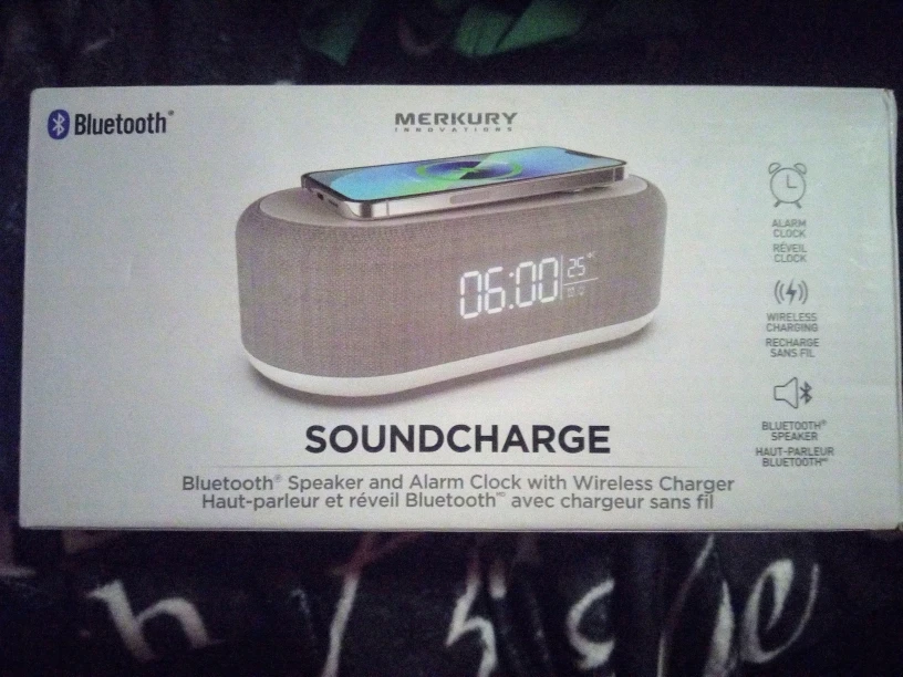 Merkur Bluetooth Speaker Alarm Clock with Wireless Charger