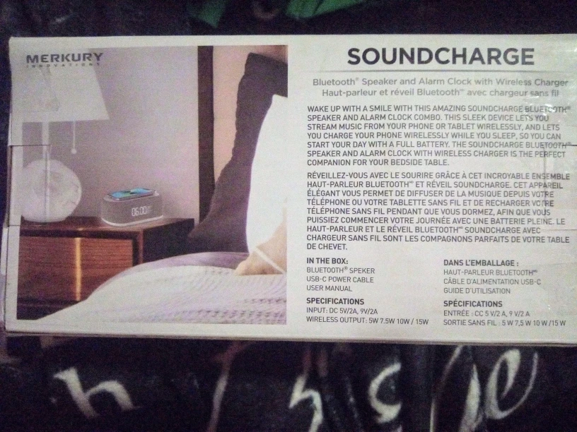 Merkur Bluetooth Speaker Alarm Clock with Wireless Charger - photo 2