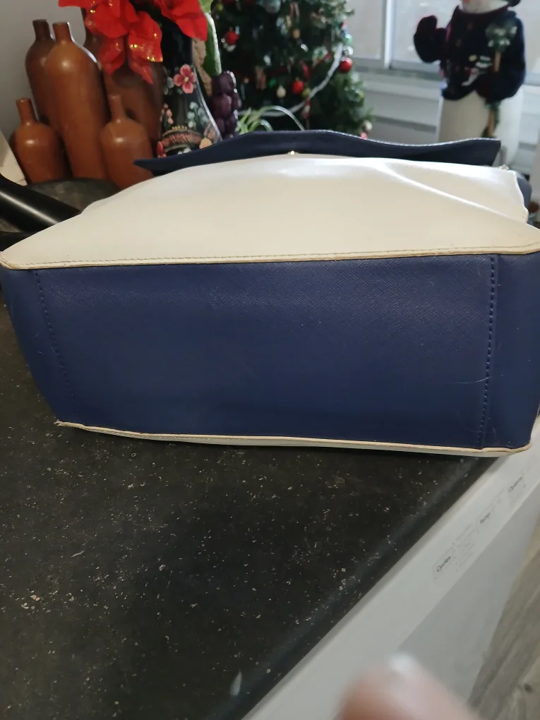 Nine West Blue and White Tote Bag image indicator(2)