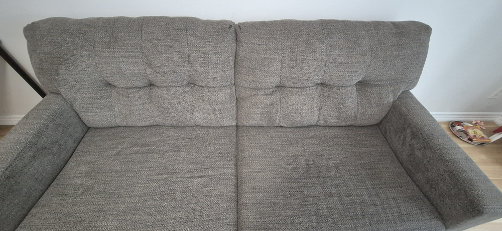 Grey  with Two Throw Pillows