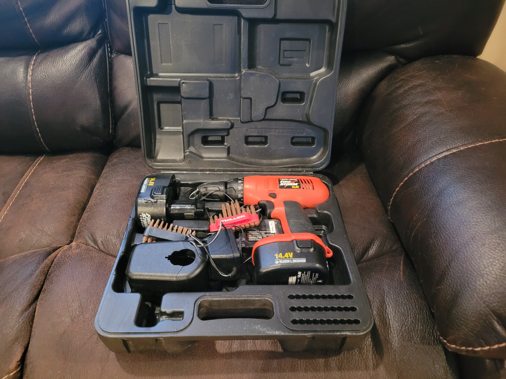 Black & Decker 14.4V Cordless Drill with Attachments