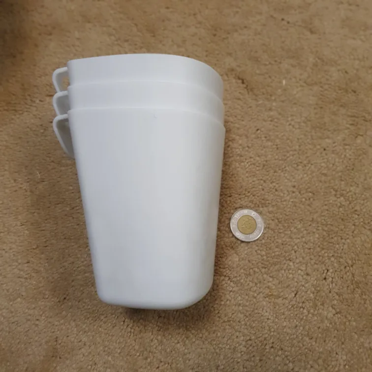 Three White Plastic Containers with Handles for bin image indicator(2)