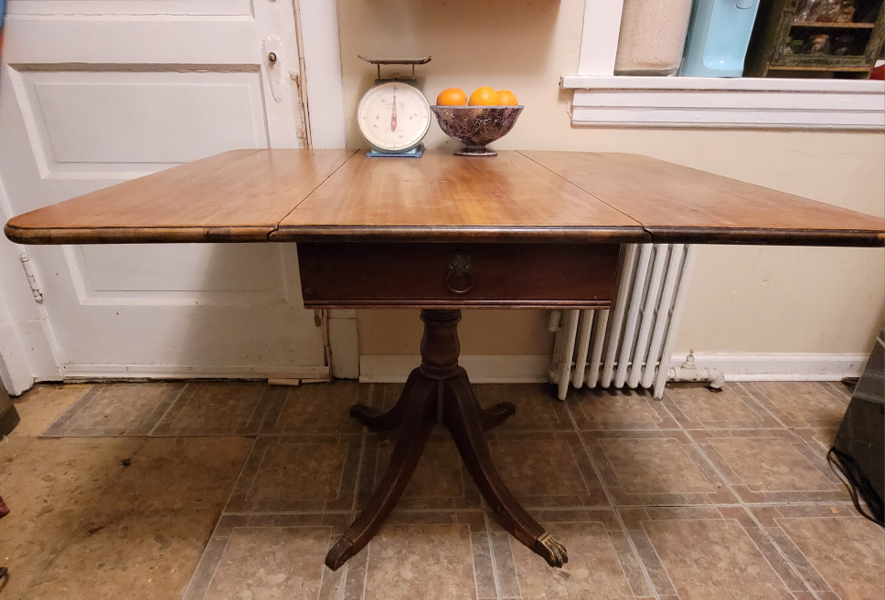 Antique Drop Leaf Table with Drawer