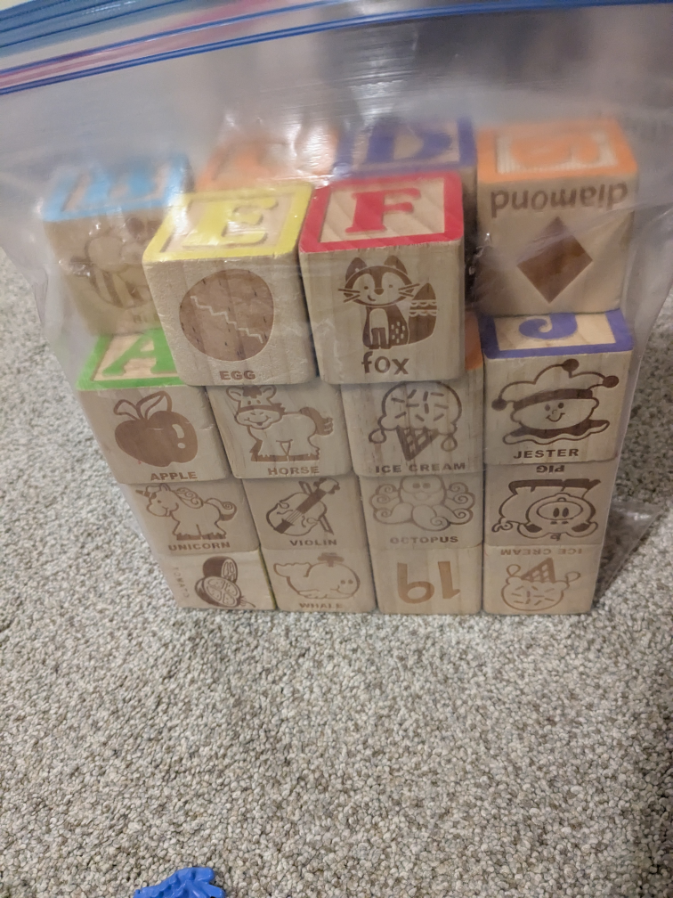 Wooden Alphabet Blocks with Pictures