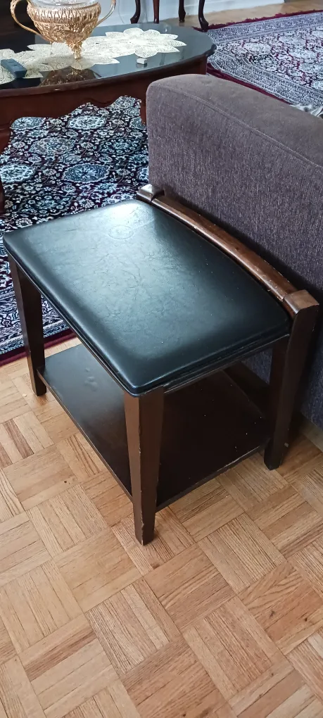 Black Leatherette side table $25 image indicator(2)