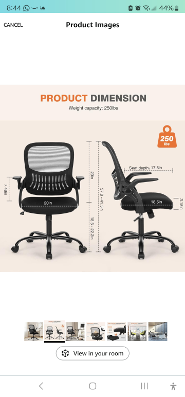 Ergonomic Office Chair with Mesh Back and Storage Basket