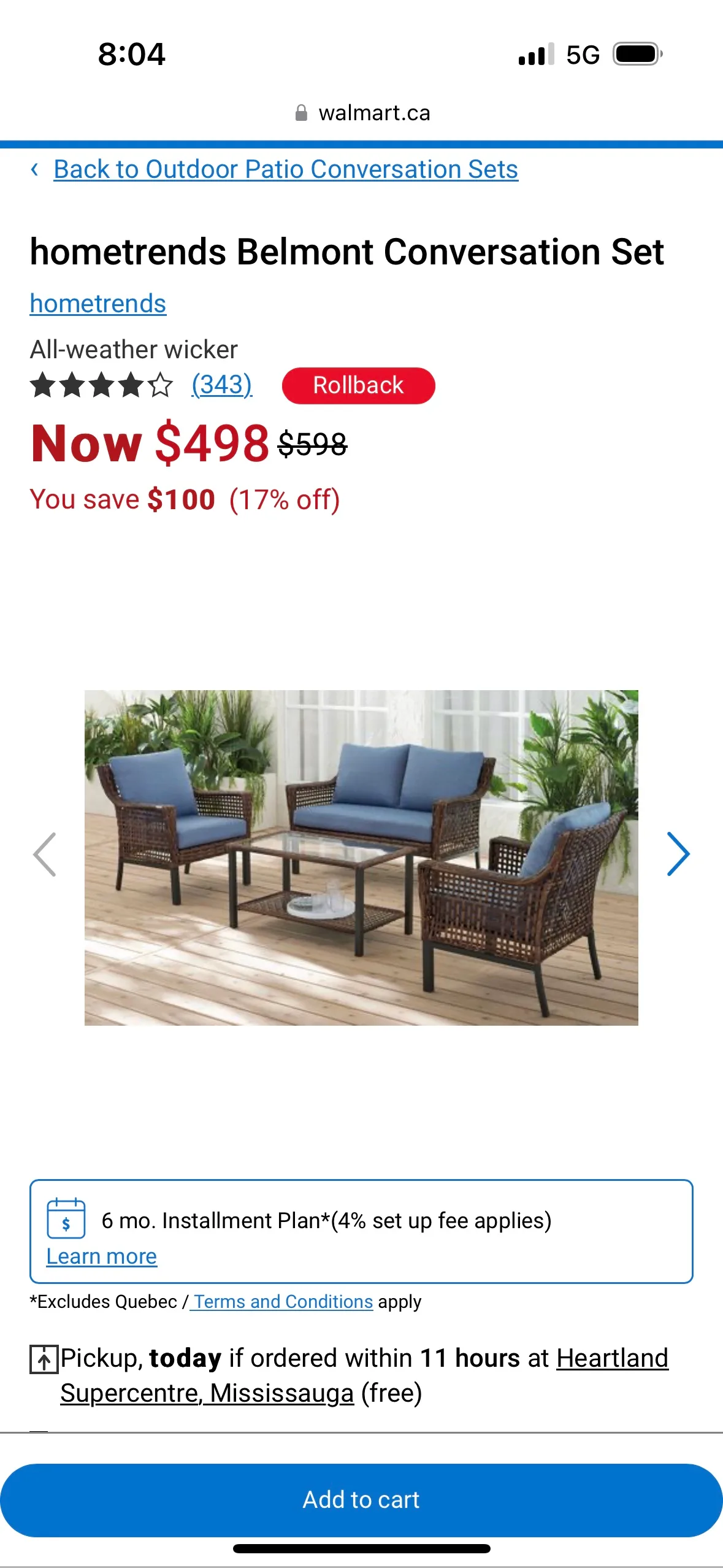 4 Piece Blue Patio Furniture Set image indicator(3)