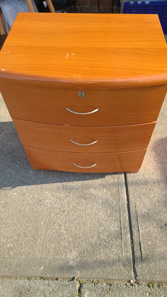3 Drawer Wooden night stand