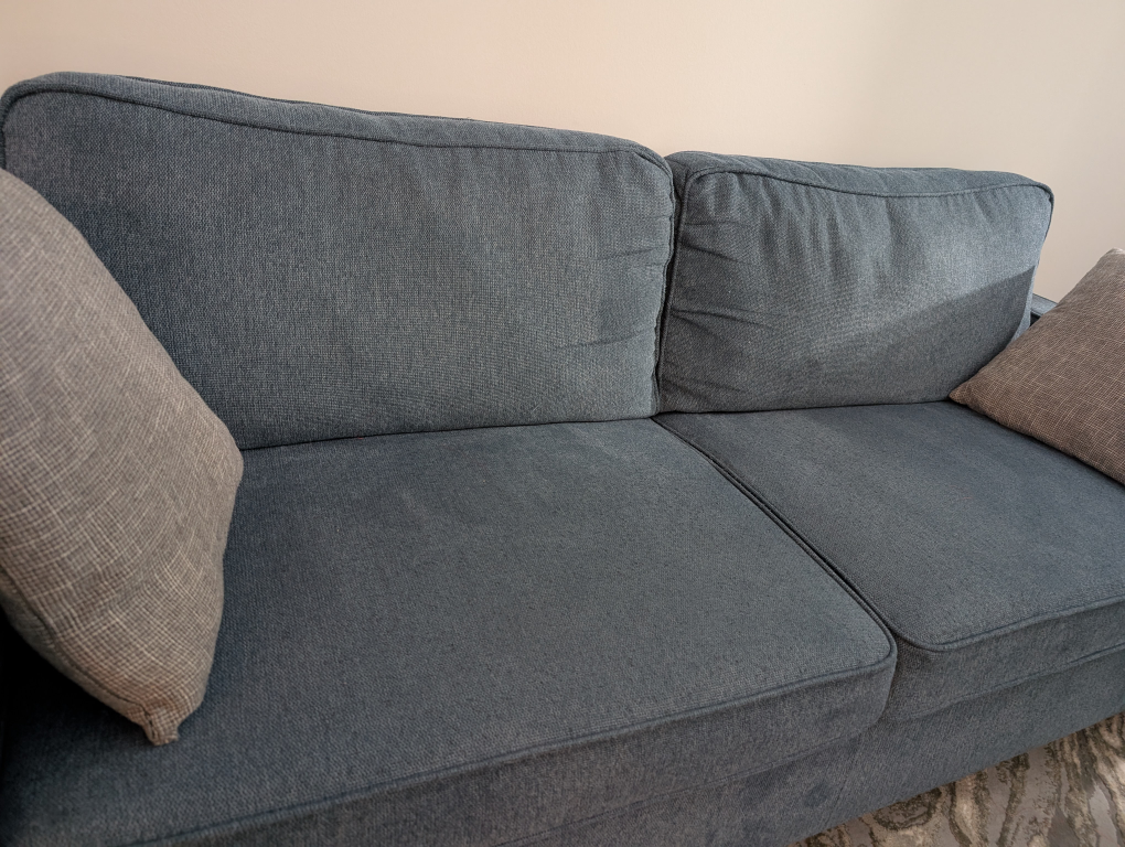 Wayfair 3 seater Blue Sofa with Pillows - photo 2