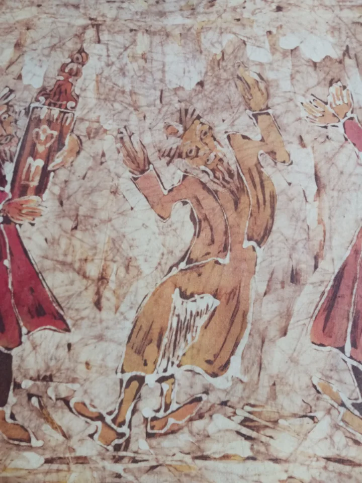 🎨🖼️ collector's item 1 of a kind Original Framed Batik image indicator(4)