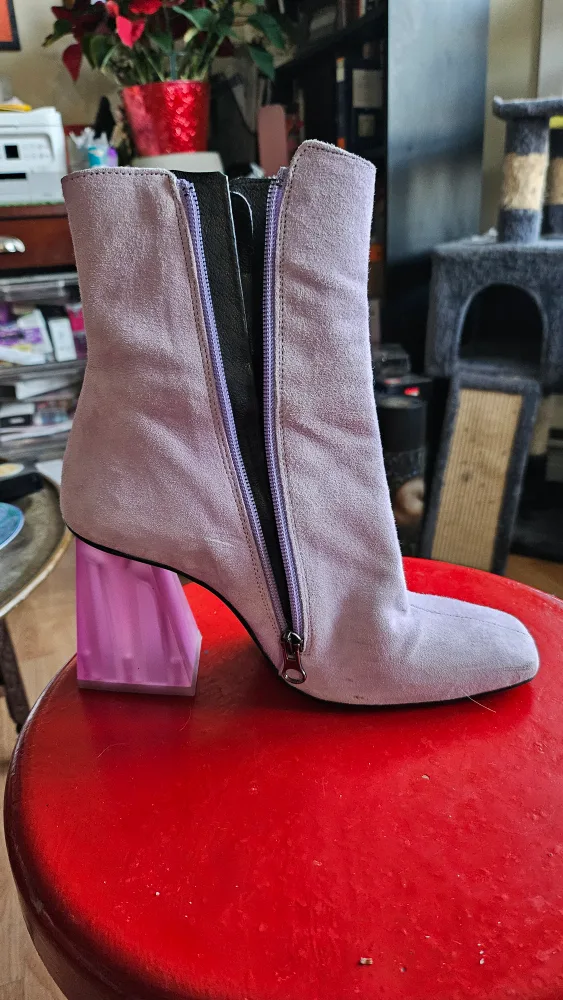 MAKE OFFER: L'Intervalle Lilac Above-Ankle Suede Boots image indicator(2)