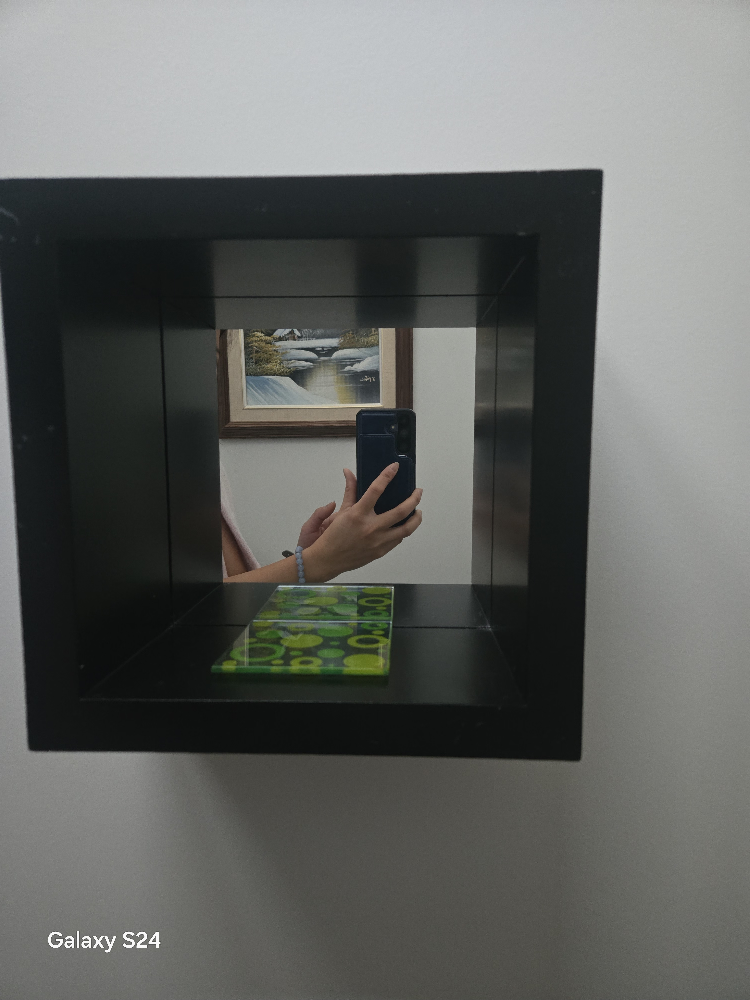 Set of Four Black Floating Cube Shelves - photo 3