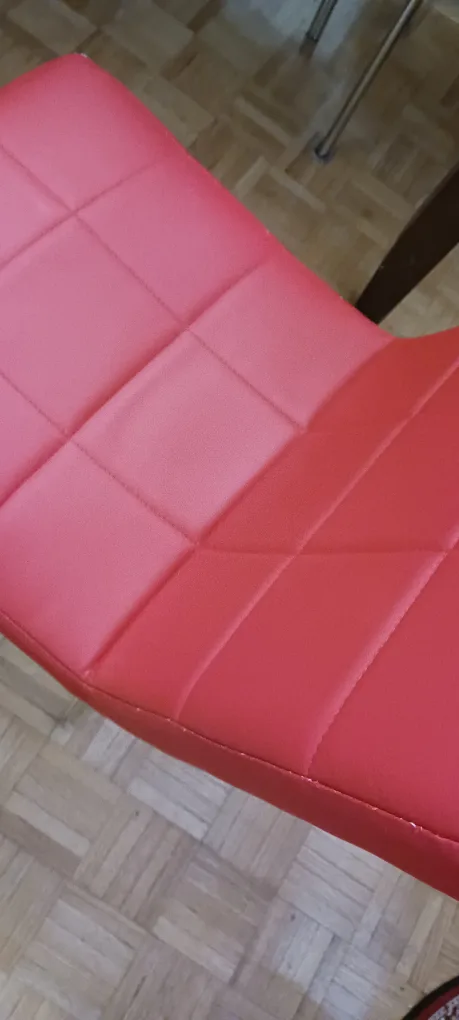 Red leather dinning chairs each $25 image indicator(4)