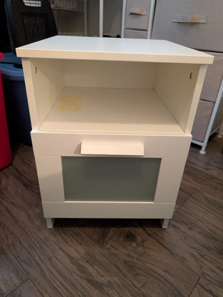 IKEA White Nightstand with Drawer thumbnail