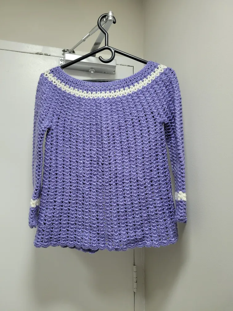 Hand-Crocheted Lavender Cardigan image indicator(3)