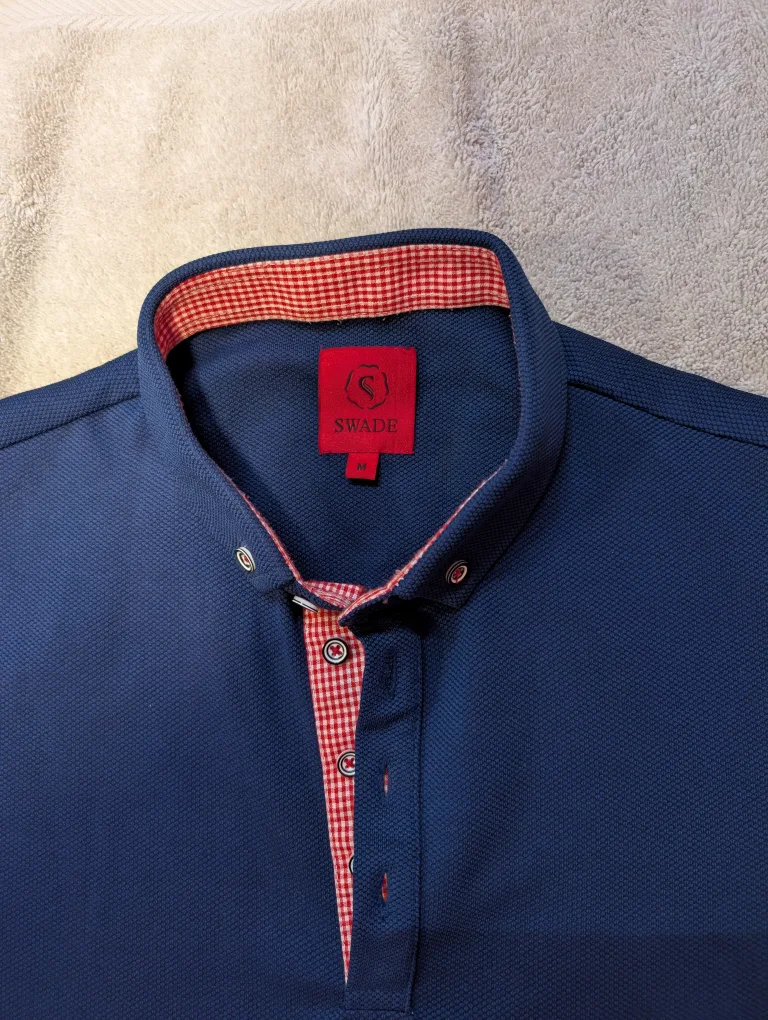 Men's SWADE Navy Blue Polo Shirt Size M image indicator(3)