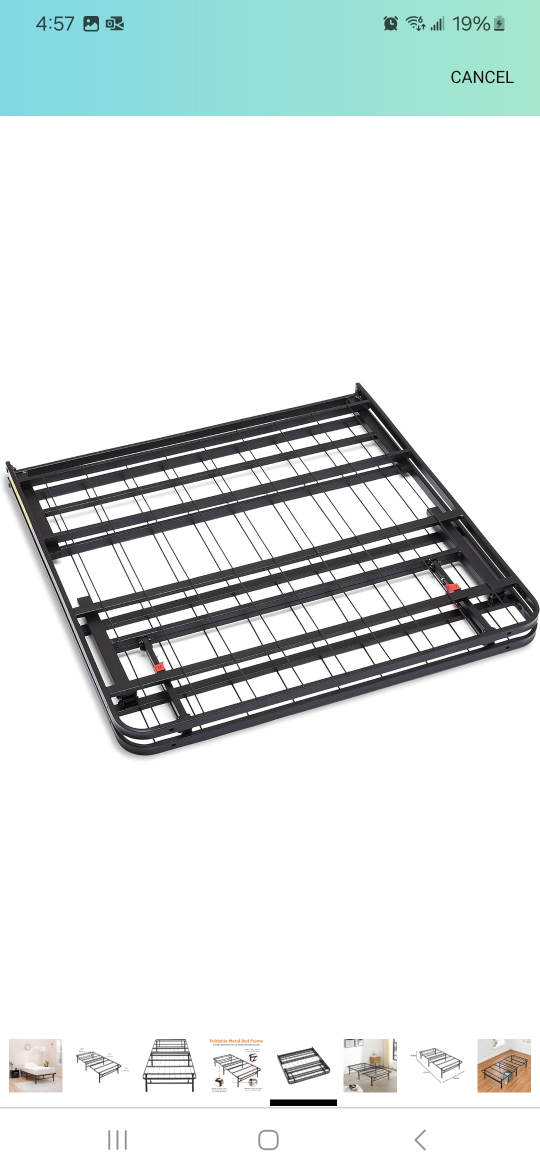 Foldable Metal Bed Frame + Mattress - Twin Size - photo 2