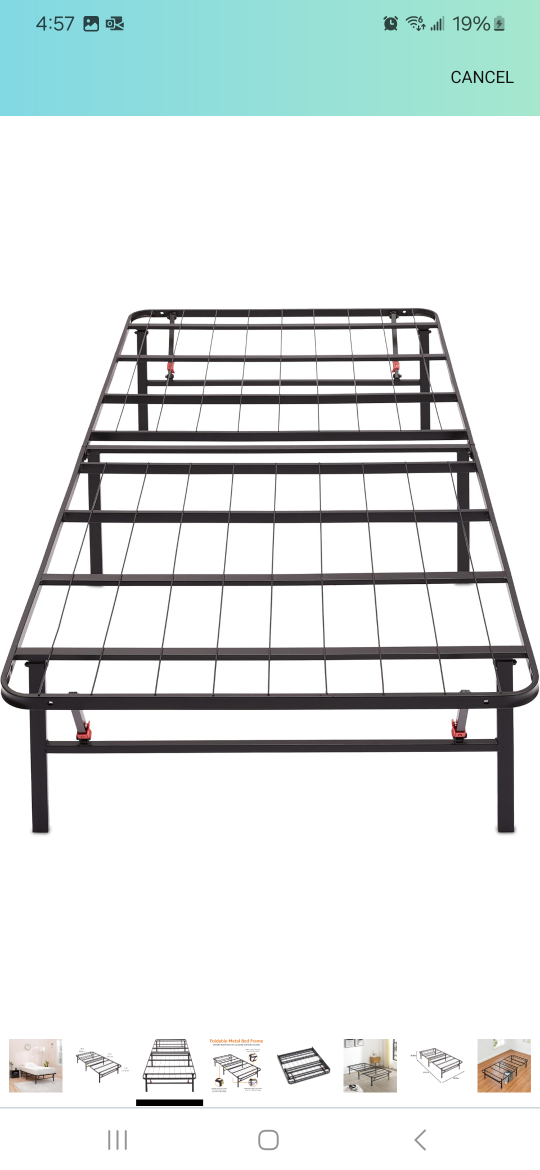 Foldable Metal Bed Frame + Mattress - Twin Size - photo 4