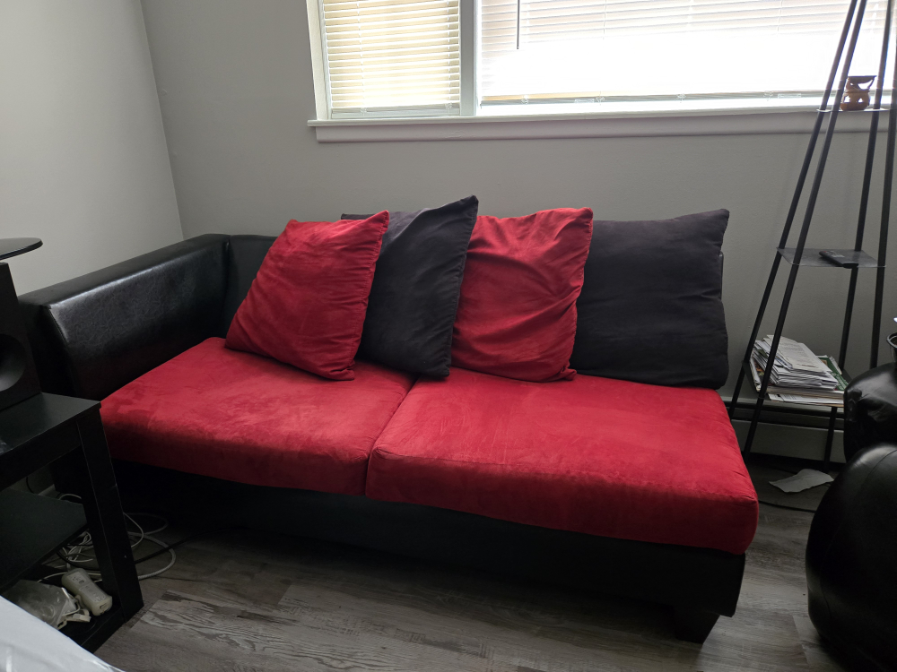 Red and Black Sectional Sofa - photo 3