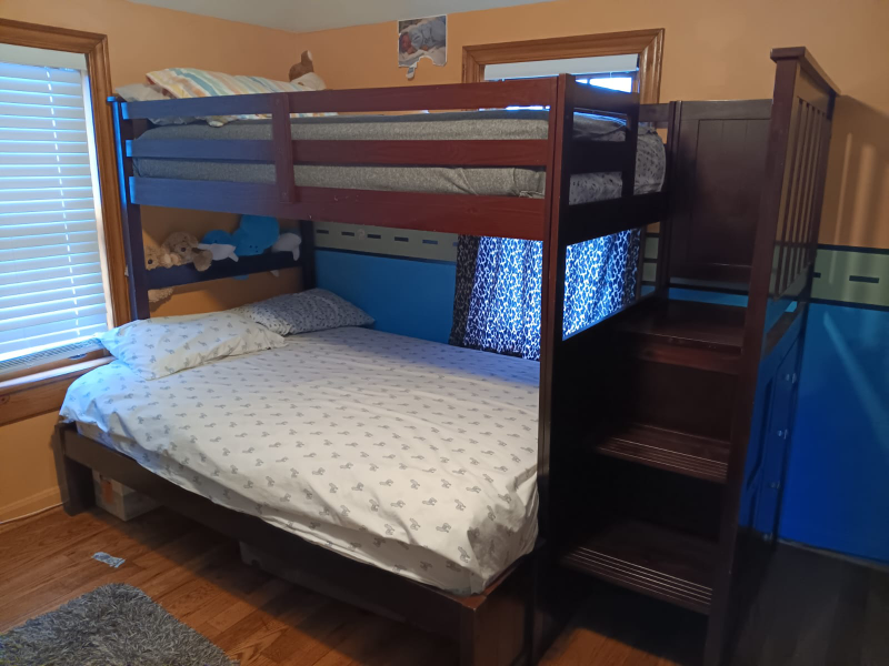 Full over Twin Bunk Bed with Stairs and Drawers - photo 2
