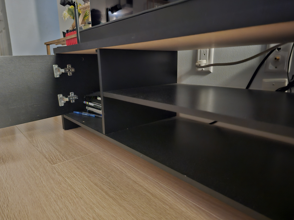 Black TV Stand with Two Cabinets - photo 4