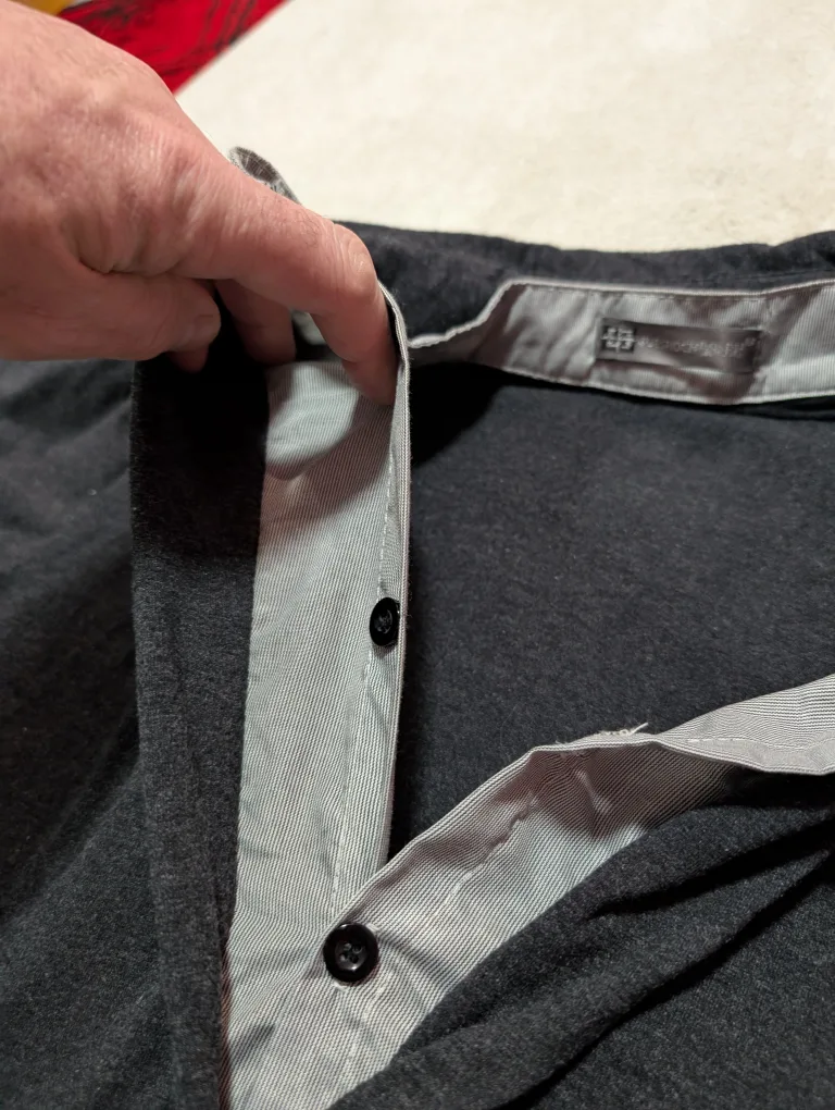 Men's Charcoal Grey & Silver Two-Tone Polo Shirt image indicator(4)