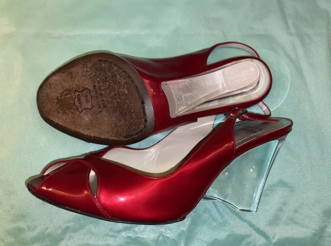 Stuart Weitzman Lucite Wedge Peeptoe Heels image indicator(2)