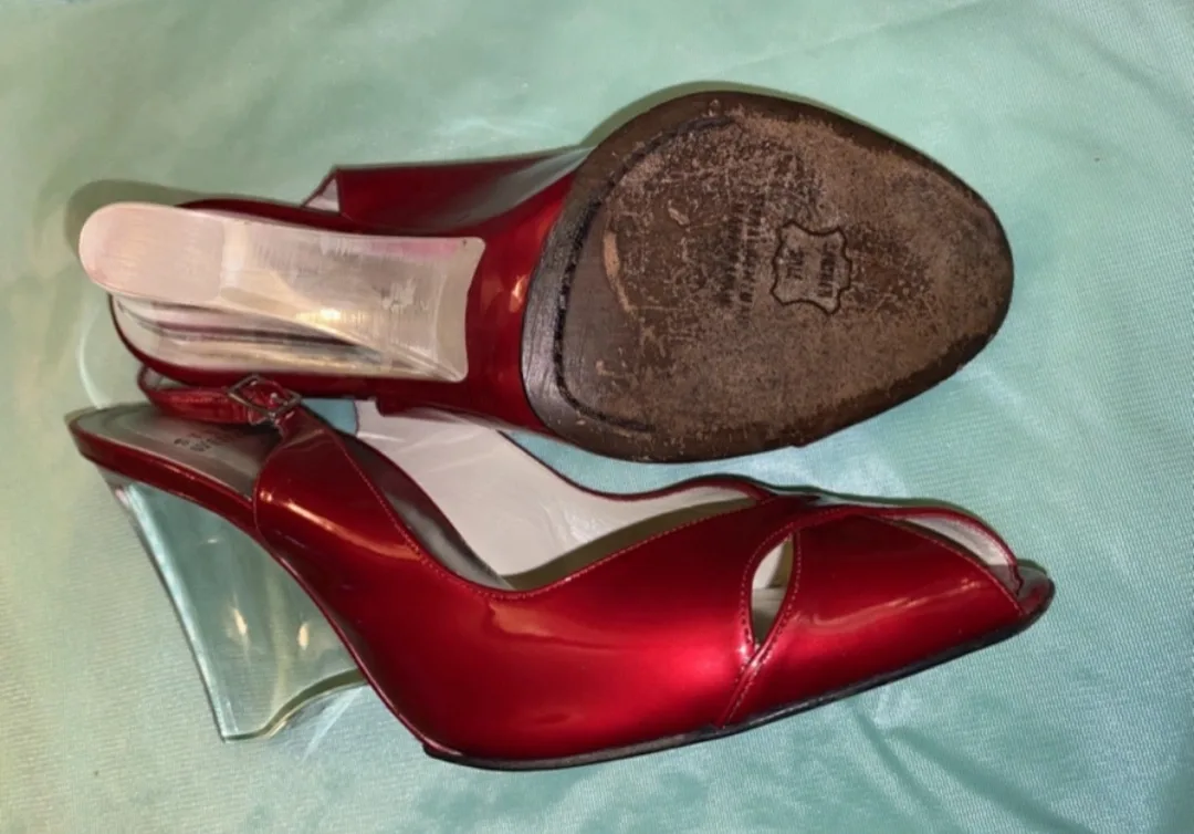 Stuart Weitzman Lucite Wedge Peeptoe Heels image indicator(3)