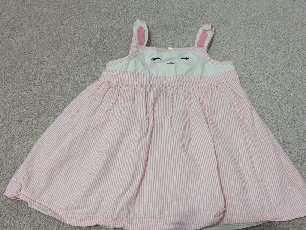 Baby Girl Pink Bunny Cardigan and Dress Set - 18 months - photo 2