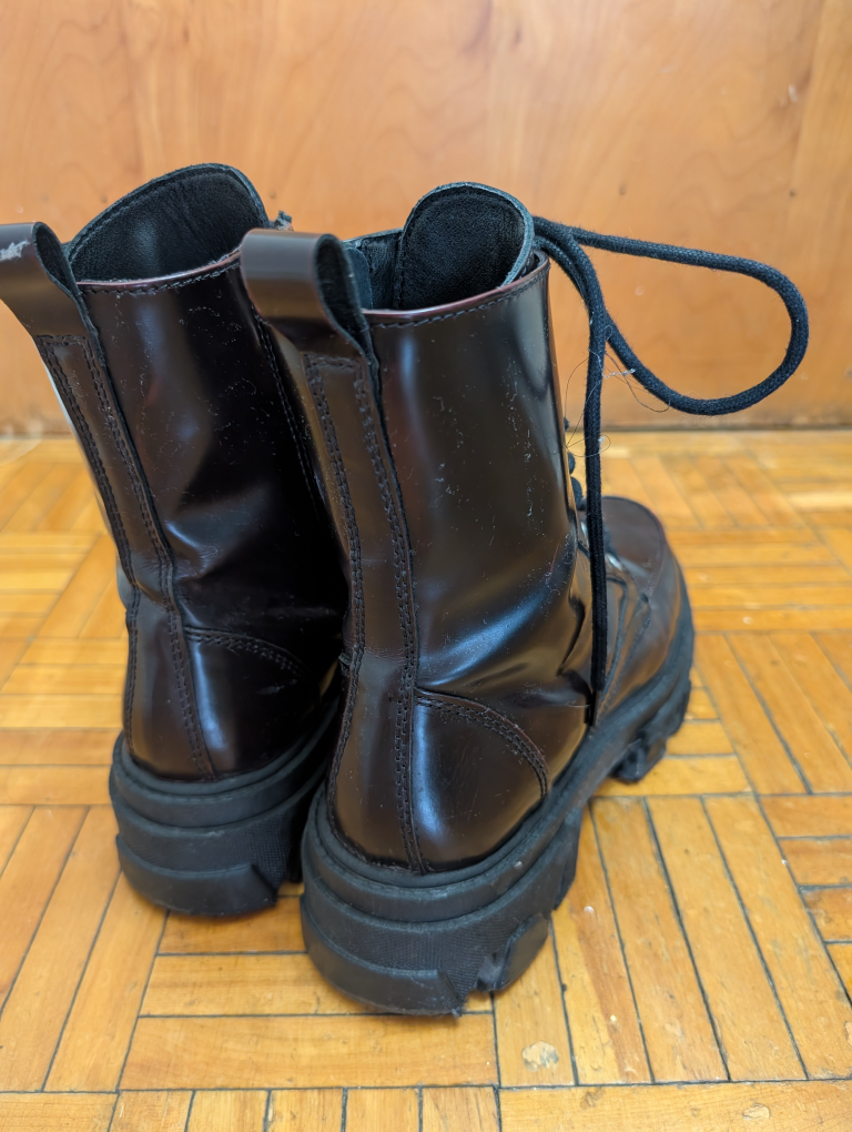 Aldo Burgundy Faux Leather Lace-Up Ankle Boot - photo 3