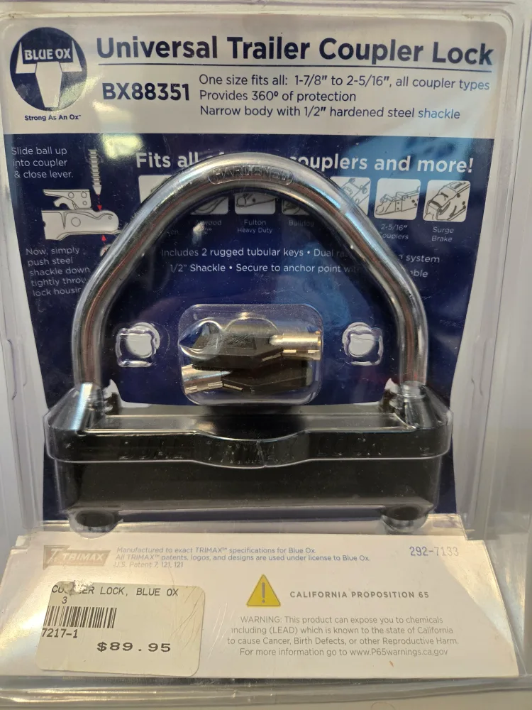 Blue Ox BX88351 Universal Trailer Coupler Lock image indicator(2)