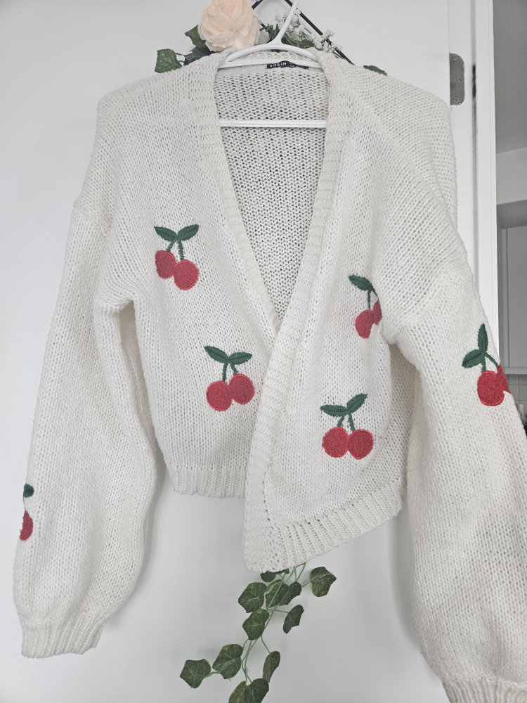 Cherry Knit Cardigan Crochet