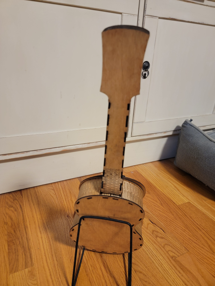 Laser Cut Wooden Acoustic Guitar Fancy Storage Box - photo 2