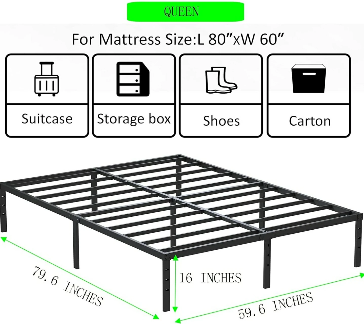Brand New Queen Size Metal Platform Bed Frame - photo 4