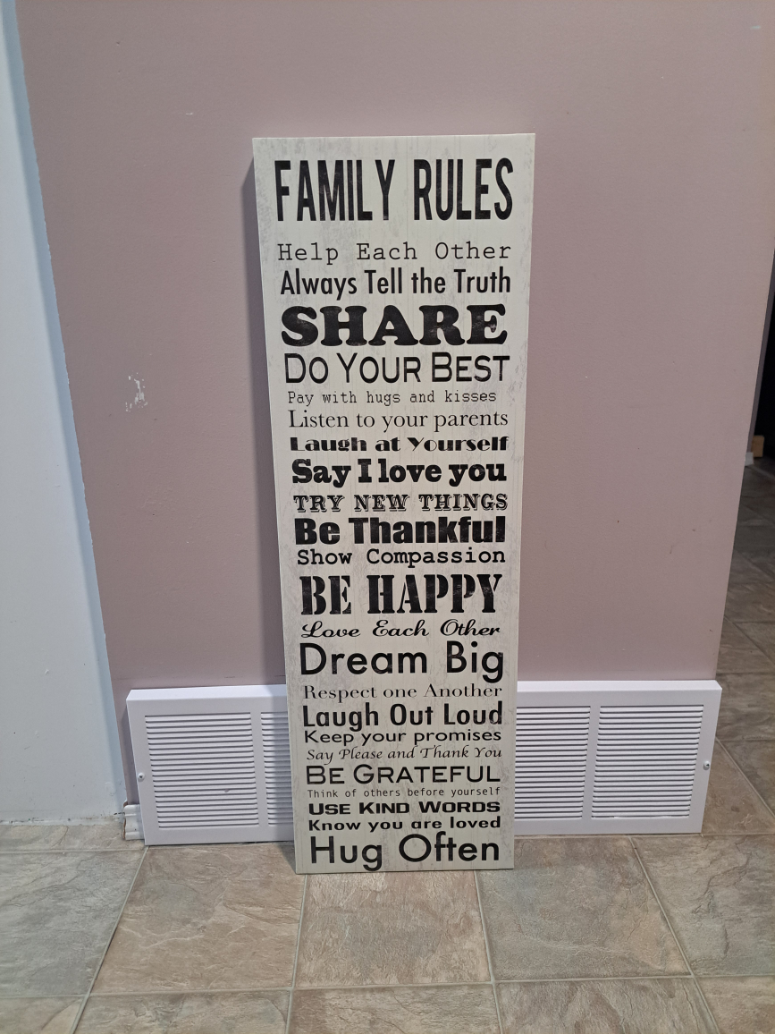 Family Rules Sign