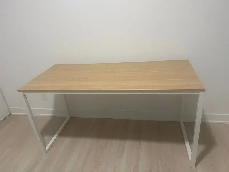 Modern White and Light Wood dinning table brand new $85 image indicator(3)