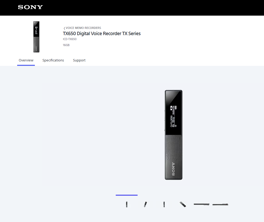 Sony ICD-TX650 Digital Voice Recorder - 16GB - photo 2