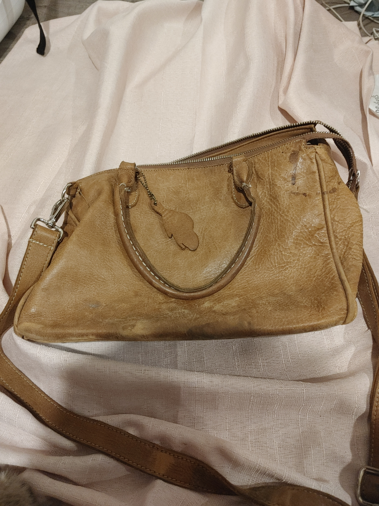 Roots Tan Leather Handbag