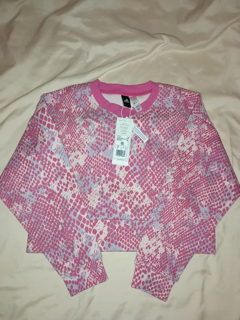 Adidas Women's Cropped Sweatshirt - Snakeskin Print image indicator(3)