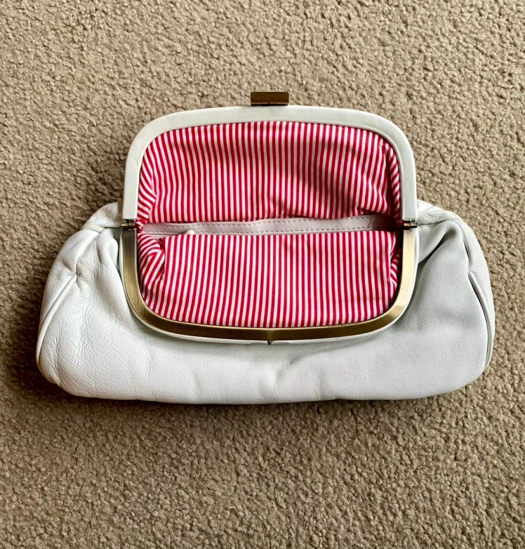 Danier White Leather Clutch image indicator(3)