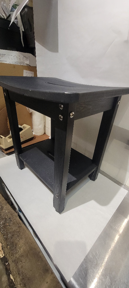Black Shower Bench with Shelf 🏈 - photo 3