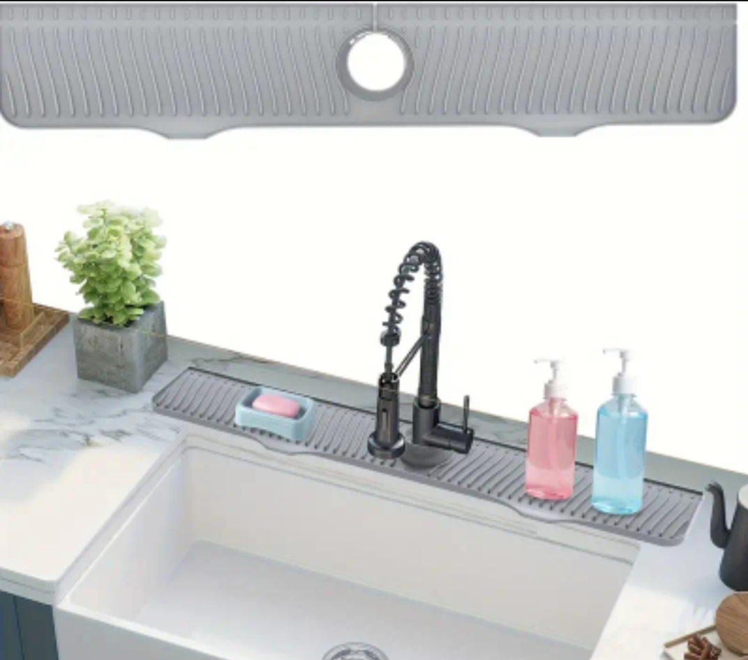 Grey Silicone Sink Grid Dish Drying Rack - Two sizes - photo 3