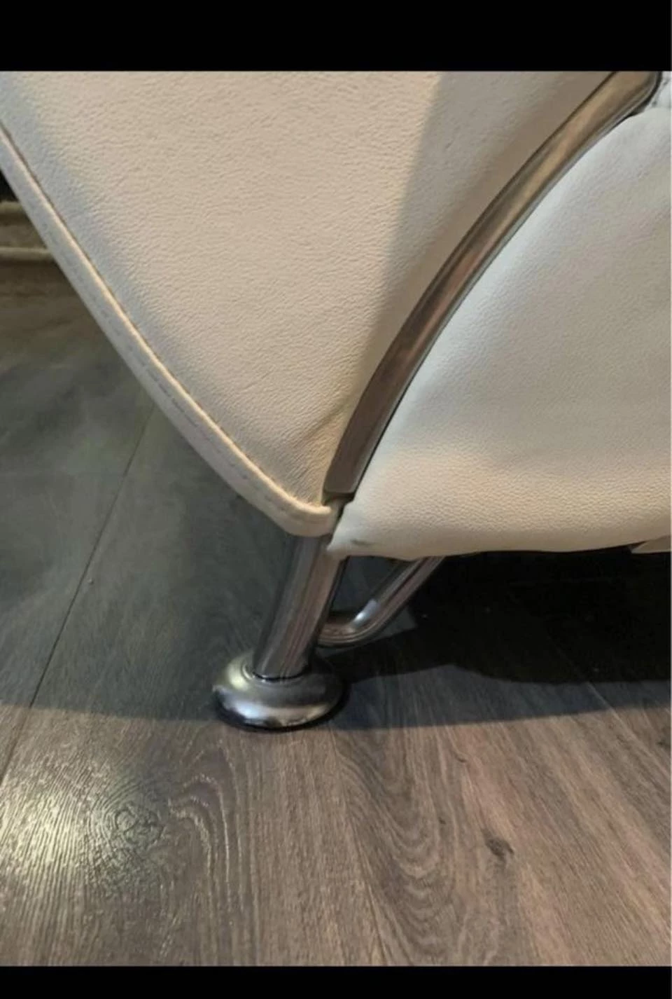 Off-white Leather Loveseat 2 - photo 3