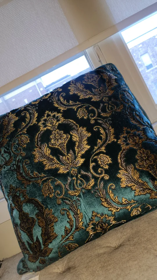 XL baroque style decorative down-feather filled Velvet Pillow image indicator(2)