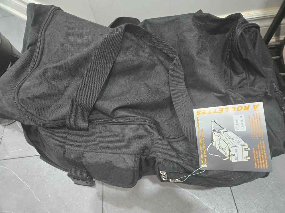 Large Black Rolling Duffle Bag image indicator(4)