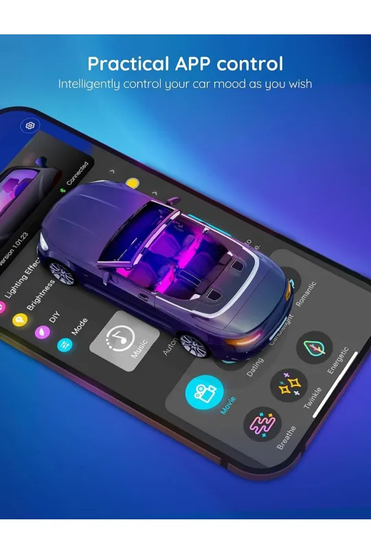 RGB LED Car Interior Lights with App Control image indicator(4)