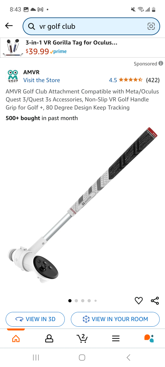 VR Golf Club Grip Accessory for Quest 3 - photo 3