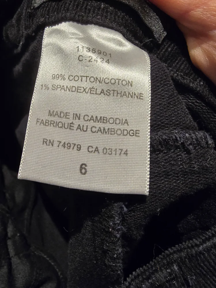 Women's Black Corduroy Pants - Size 6 image indicator(2)